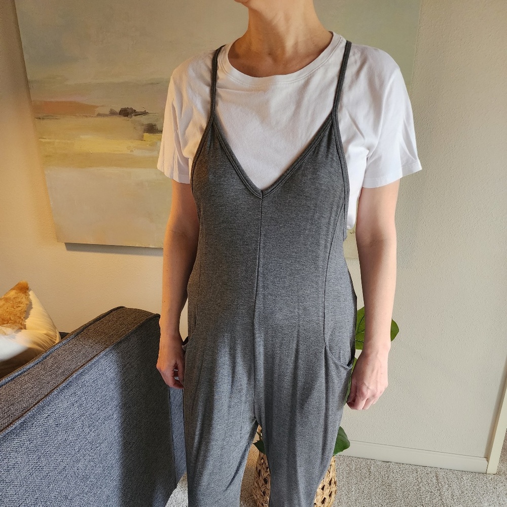 Wasabi & Mint Jumpsuit / Romper Ankle Length Charcoal Grey